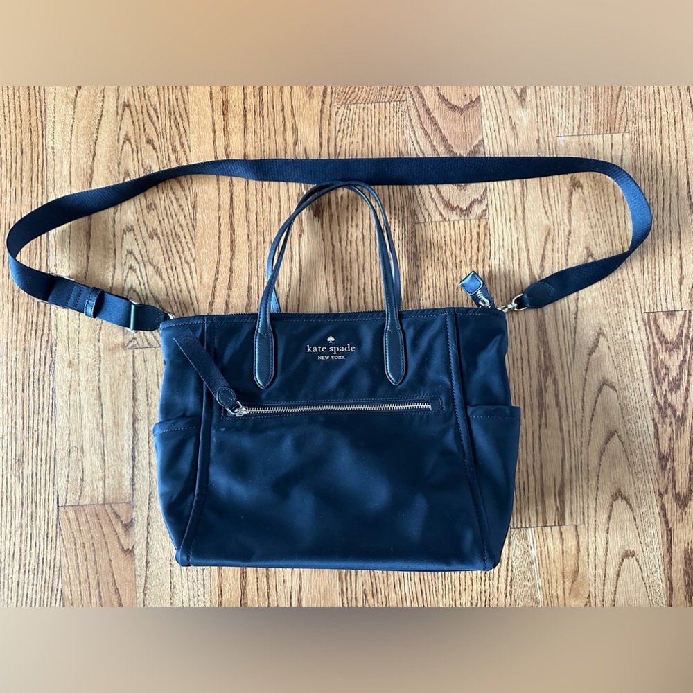 Chelsea Black Nylon Medium Satchel